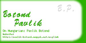 botond pavlik business card